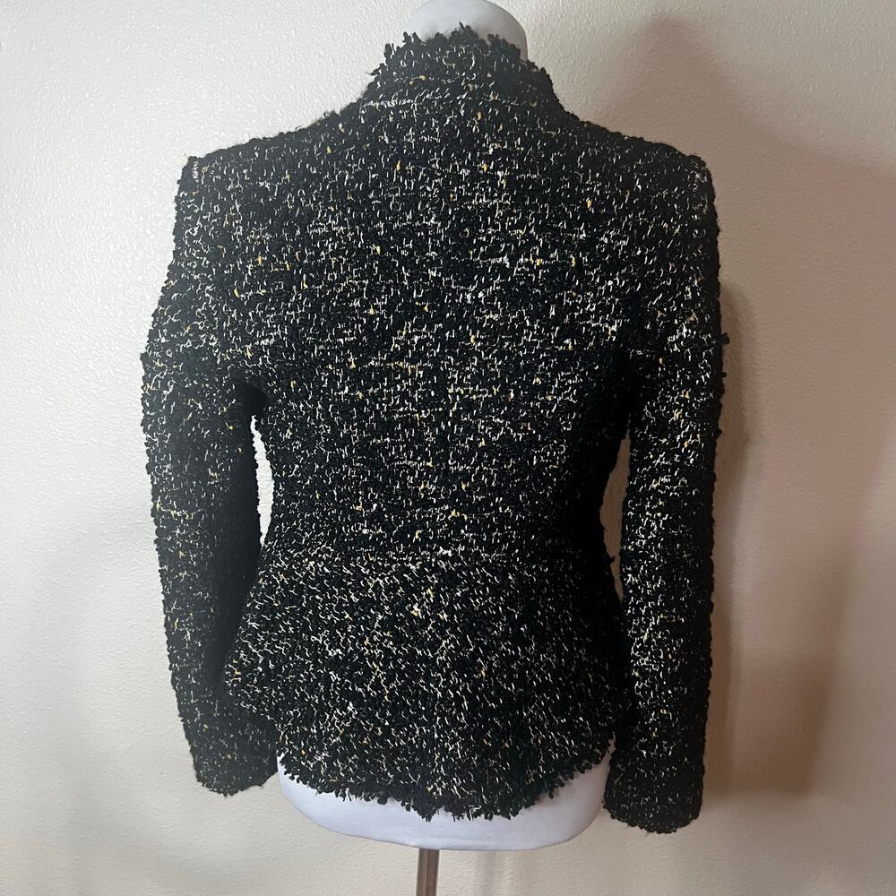 Zara Trafuluc black textured tweed blazer WOMENS SMALL - Picture 6 of 7